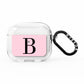 Personalised Pink Black Initial AirPods Clear Case 3rd Gen