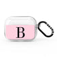 Personalised Pink Black Initial AirPods Pro Clear Case