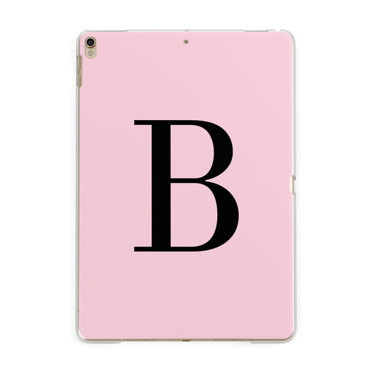 Personalised Pink Black Initial Apple iPad Gold Case