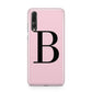 Personalised Pink Black Initial Huawei P20 Pro Phone Case
