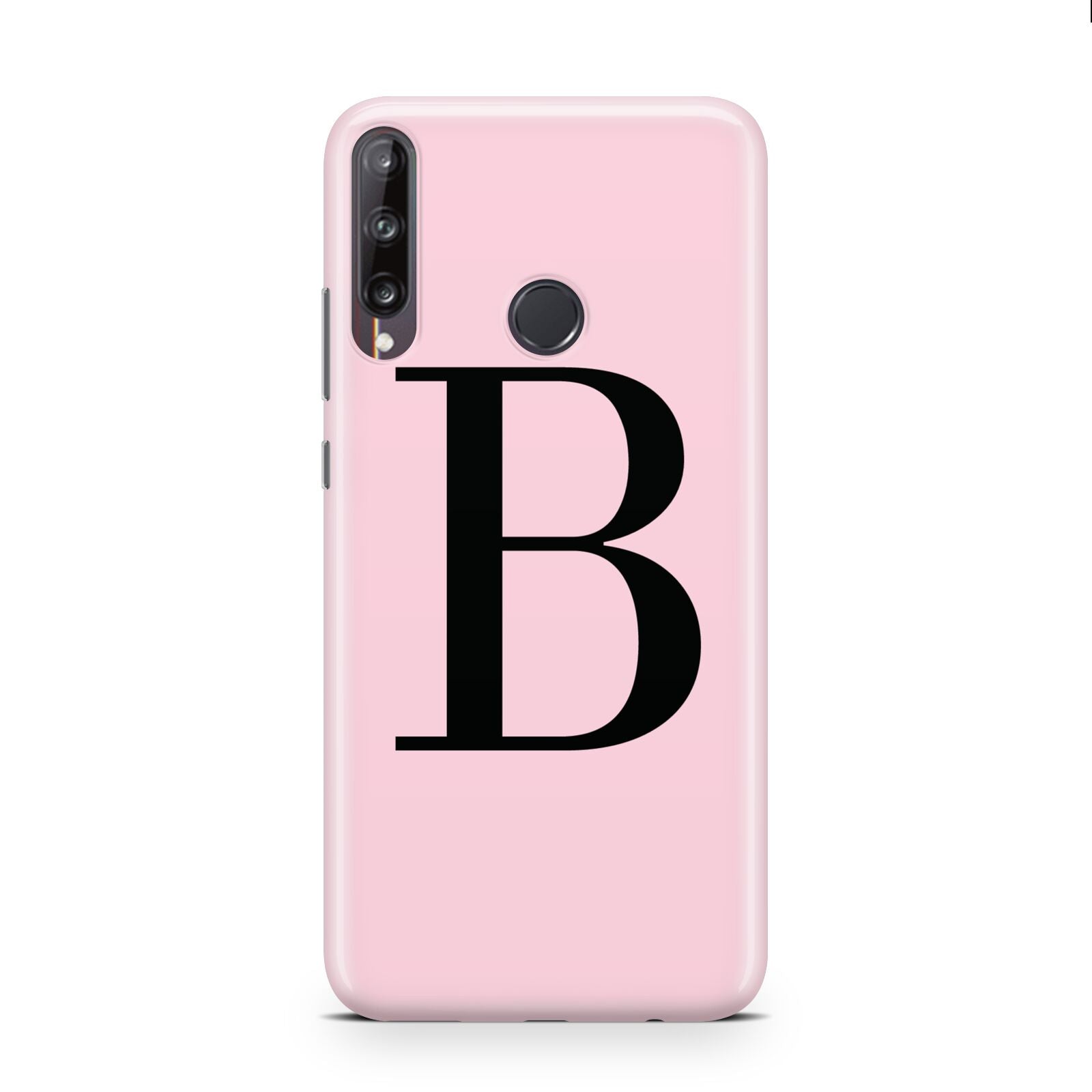 Personalised Pink Black Initial Huawei P40 Lite E Phone Case
