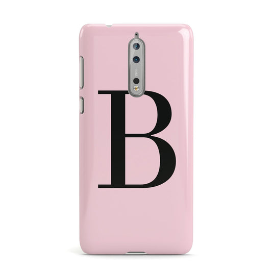 Personalised Pink Black Initial Nokia Case