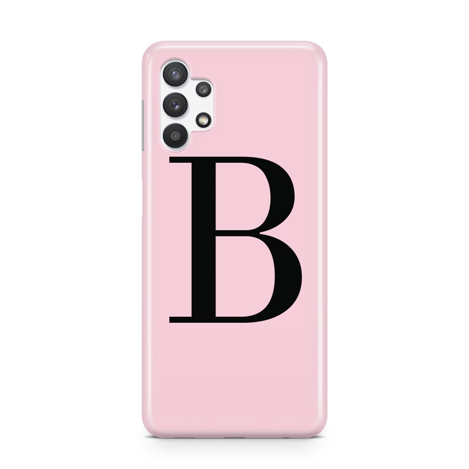 Personalised Pink Black Initial Samsung A32 5G Case