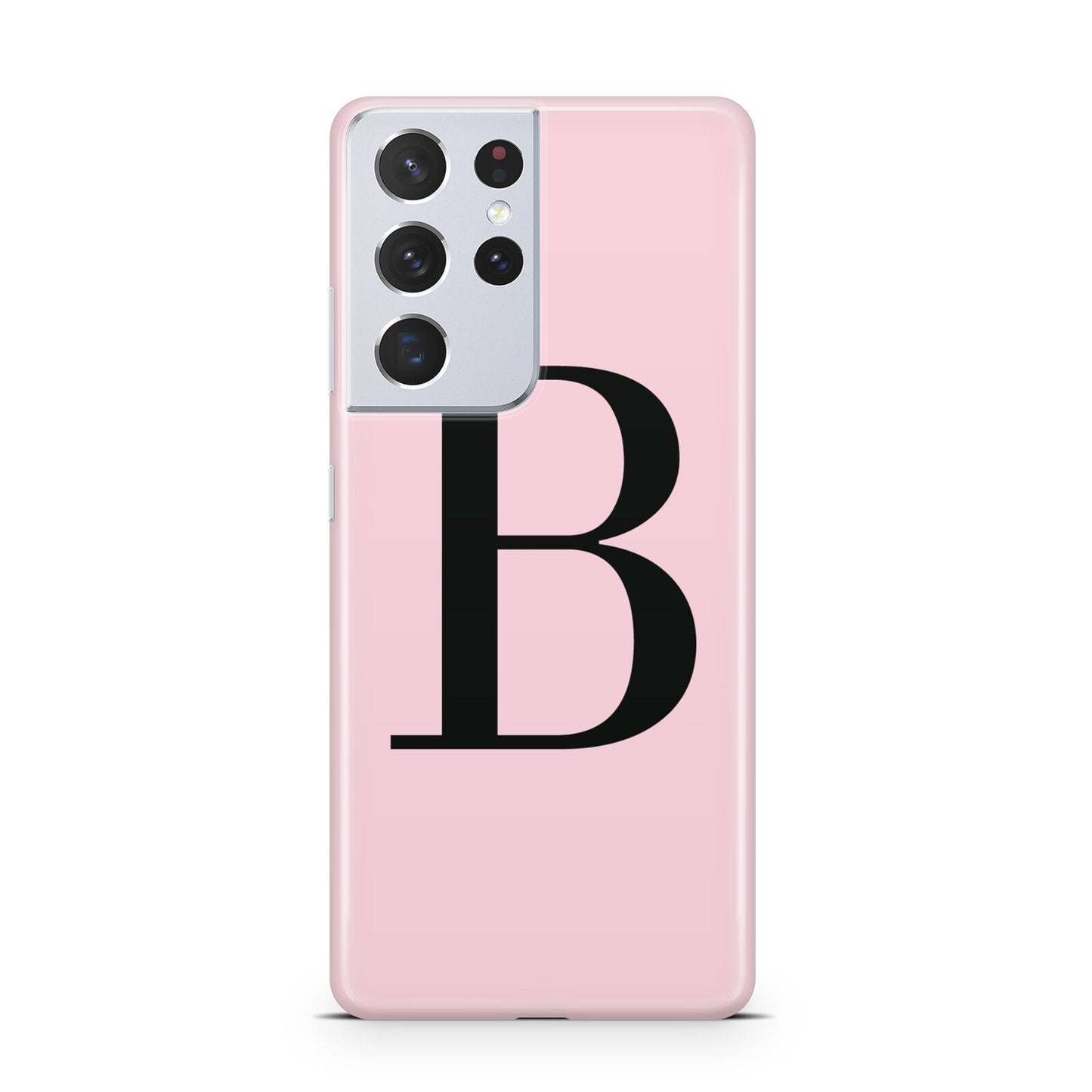 Personalised Pink Black Initial Samsung S21 Ultra Case