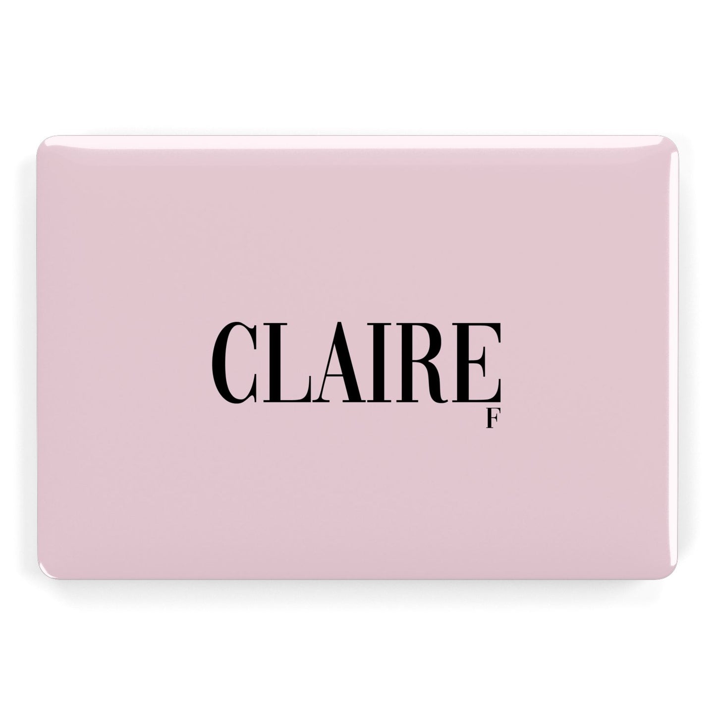 Personalised Pink Black Name Apple MacBook Case
