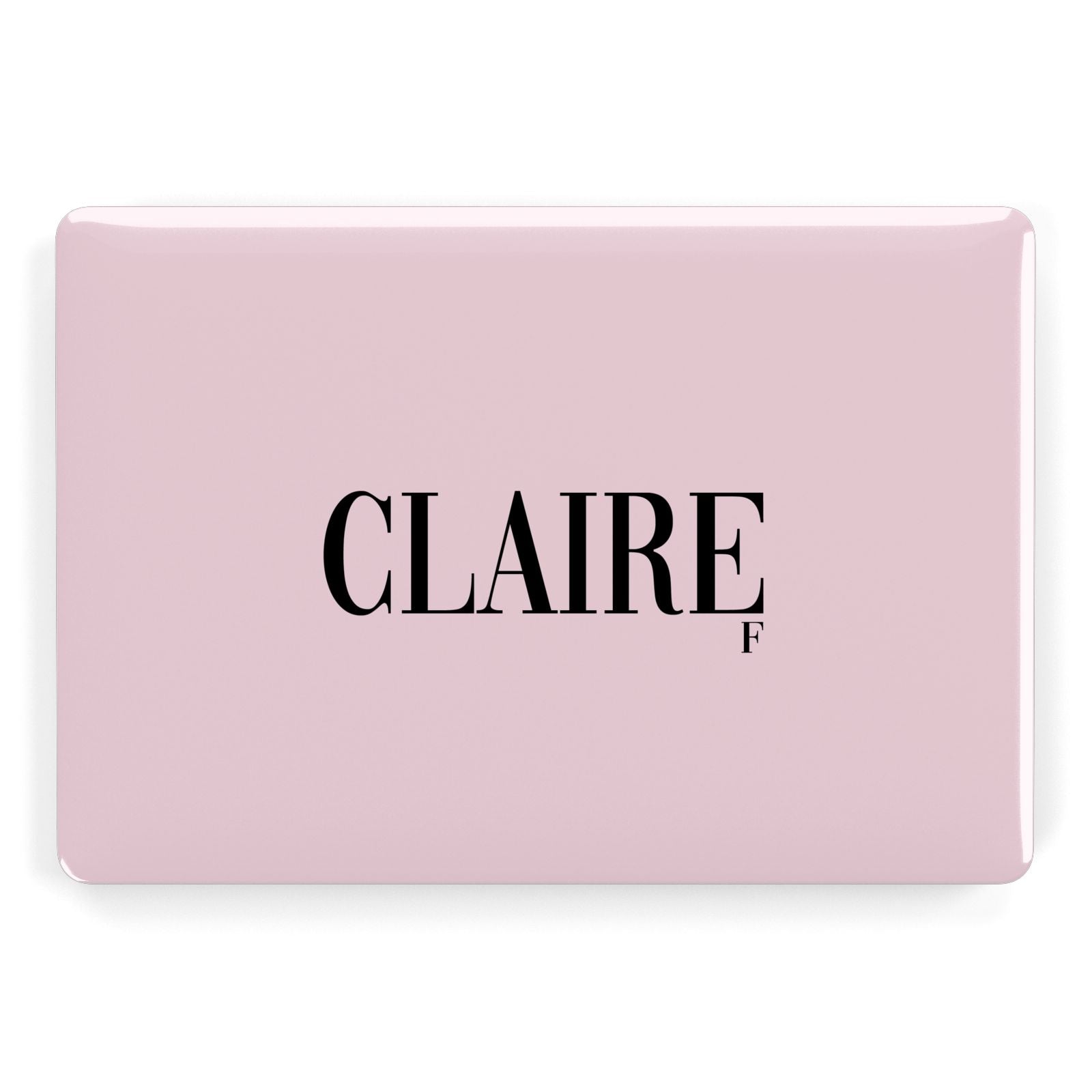 Personalised Pink Black Name Apple MacBook Case