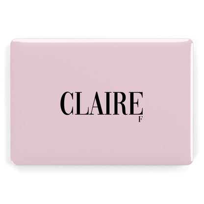 Personalised Pink Black Name Apple MacBook Case