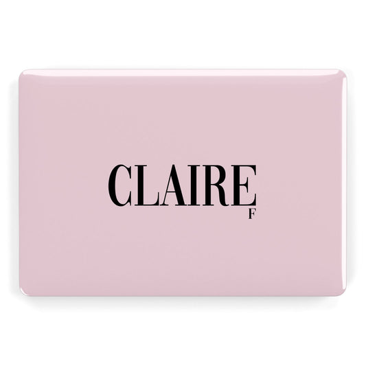 Personalised Pink Black Name Apple MacBook Case
