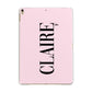 Personalised Pink Black Name Apple iPad Gold Case