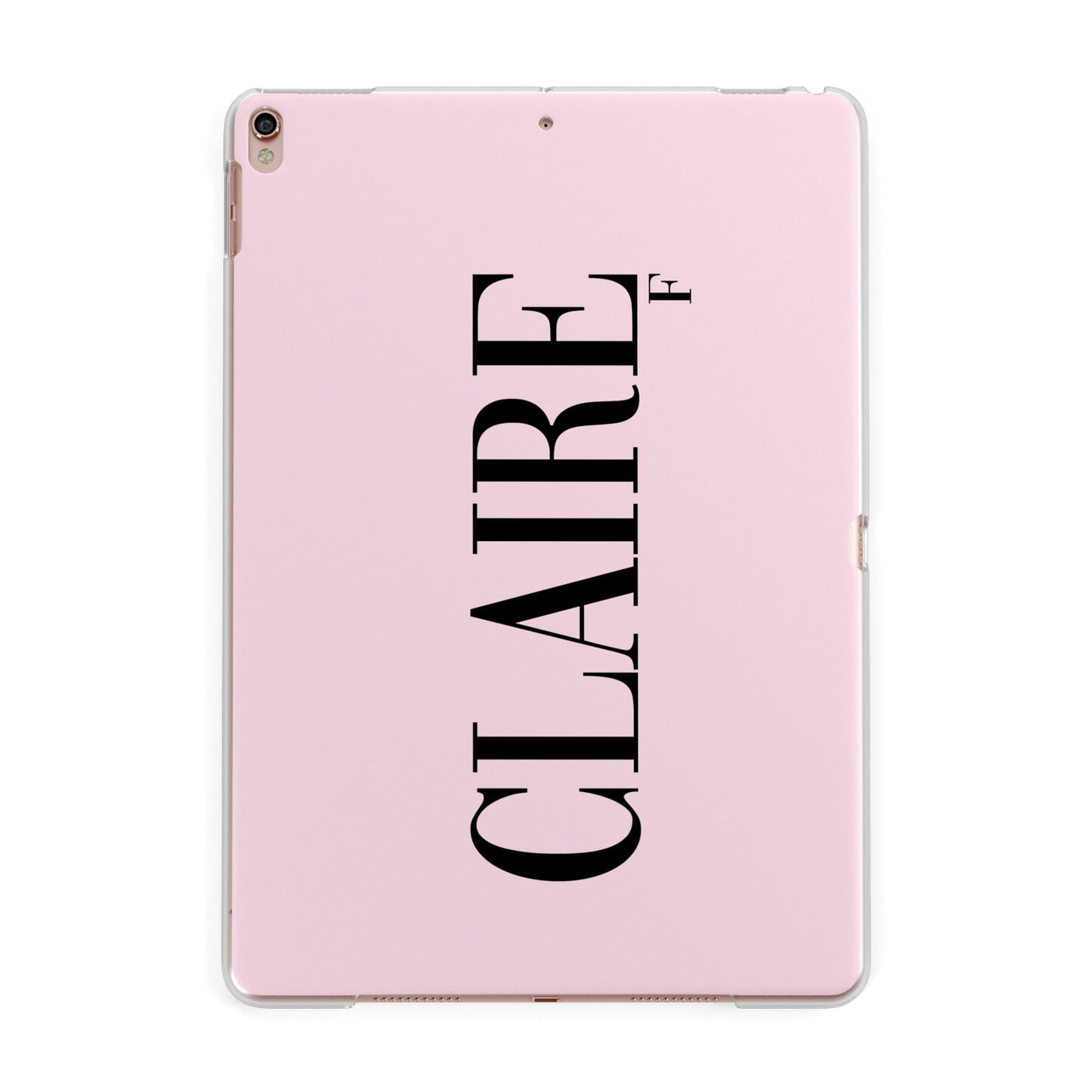 Personalised Pink Black Name Apple iPad Rose Gold Case