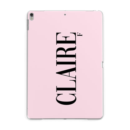Personalised Pink Black Name Apple iPad Silver Case