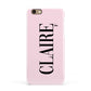 Personalised Pink Black Name Apple iPhone 6 3D Snap Case
