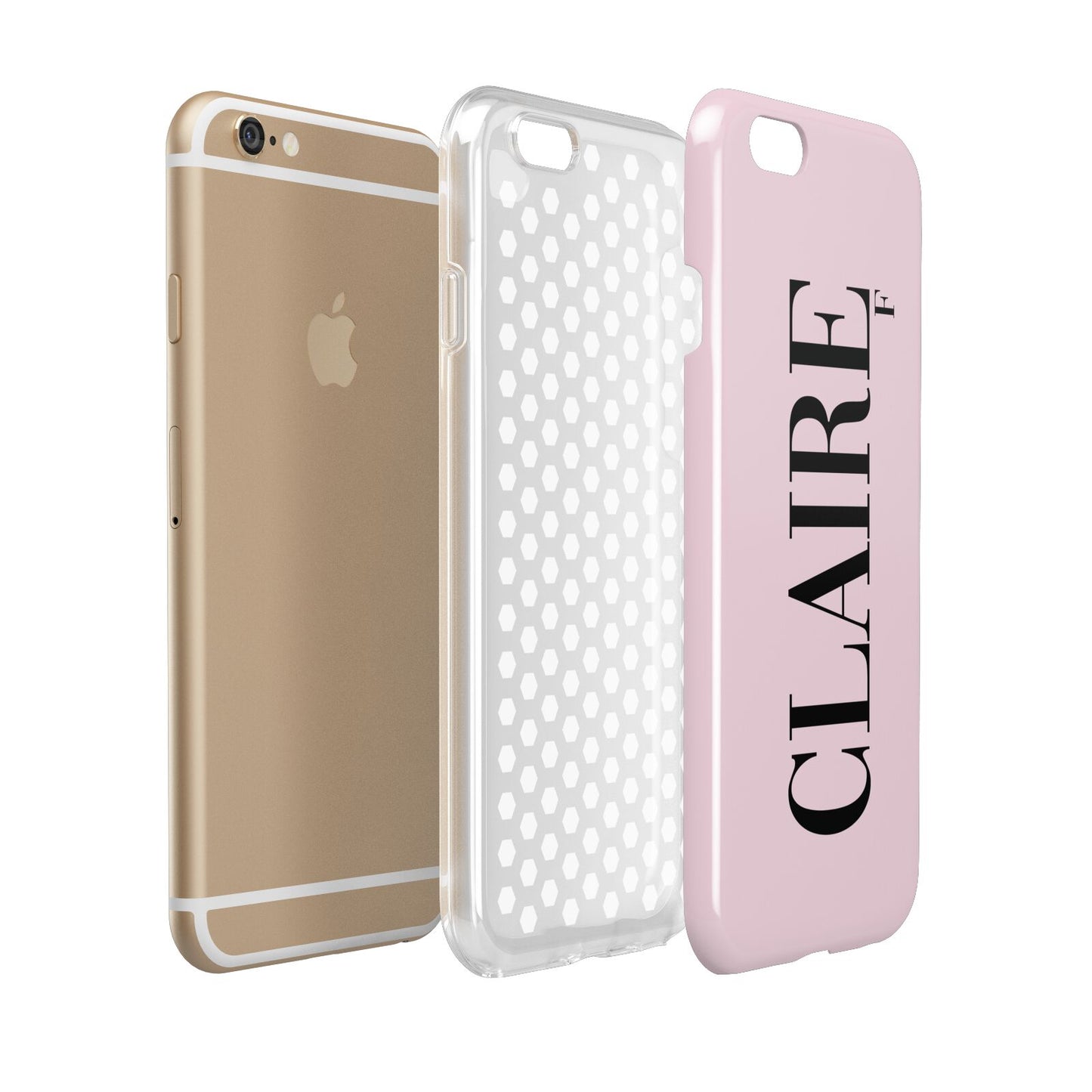 Personalised Pink Black Name Apple iPhone 6 3D Tough Case Expanded view