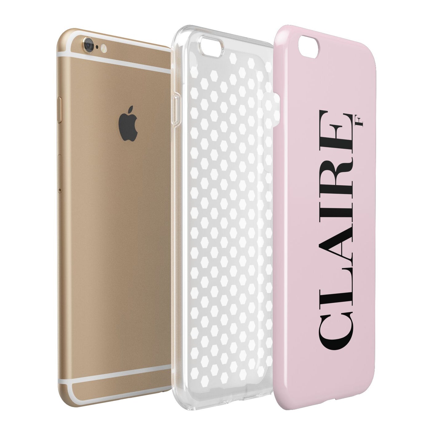 Personalised Pink Black Name Apple iPhone 6 Plus 3D Tough Case Expand Detail Image