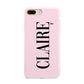 Personalised Pink Black Name Apple iPhone 7 8 Plus 3D Tough Case