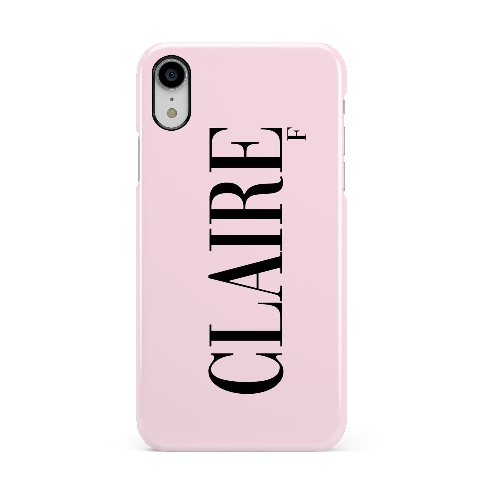 Personalised Pink Black Name Apple iPhone XR White 3D Snap Case