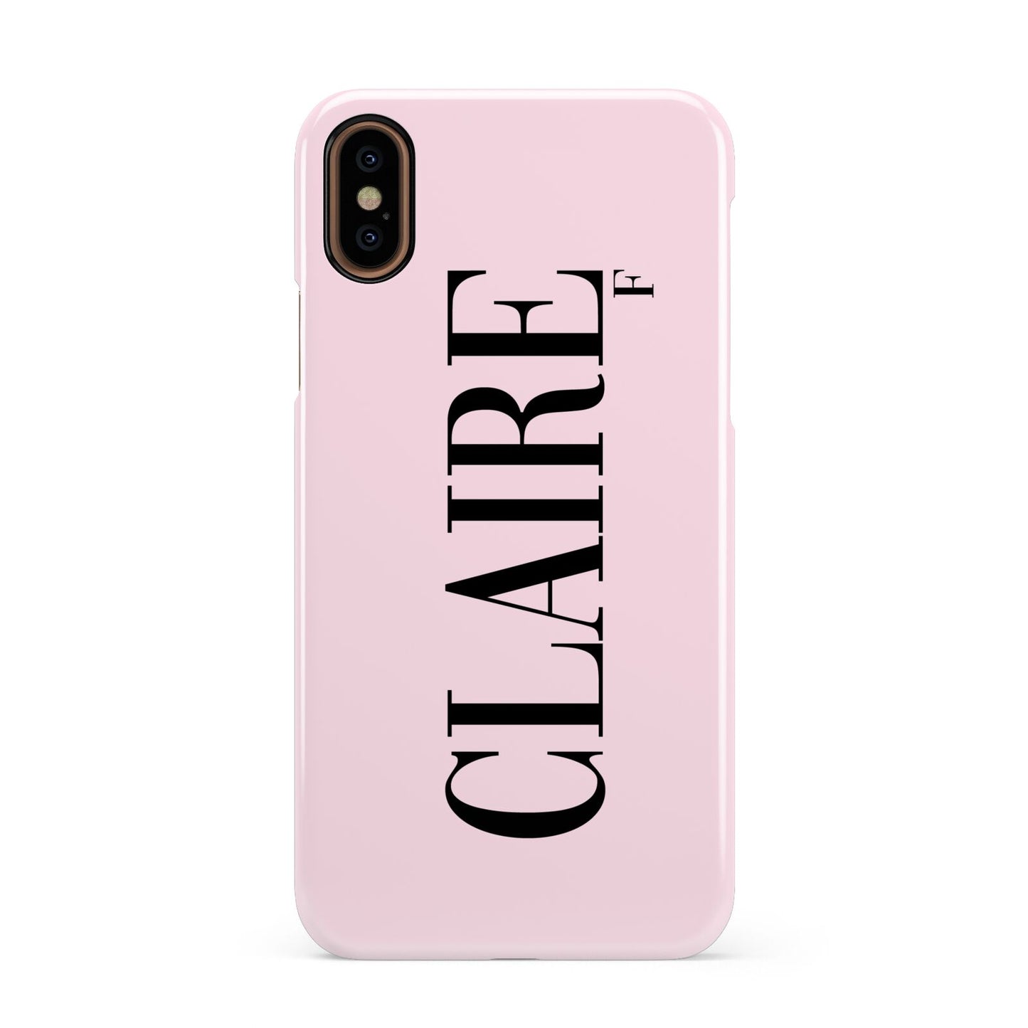 Personalised Pink Black Name Apple iPhone XS 3D Snap Case