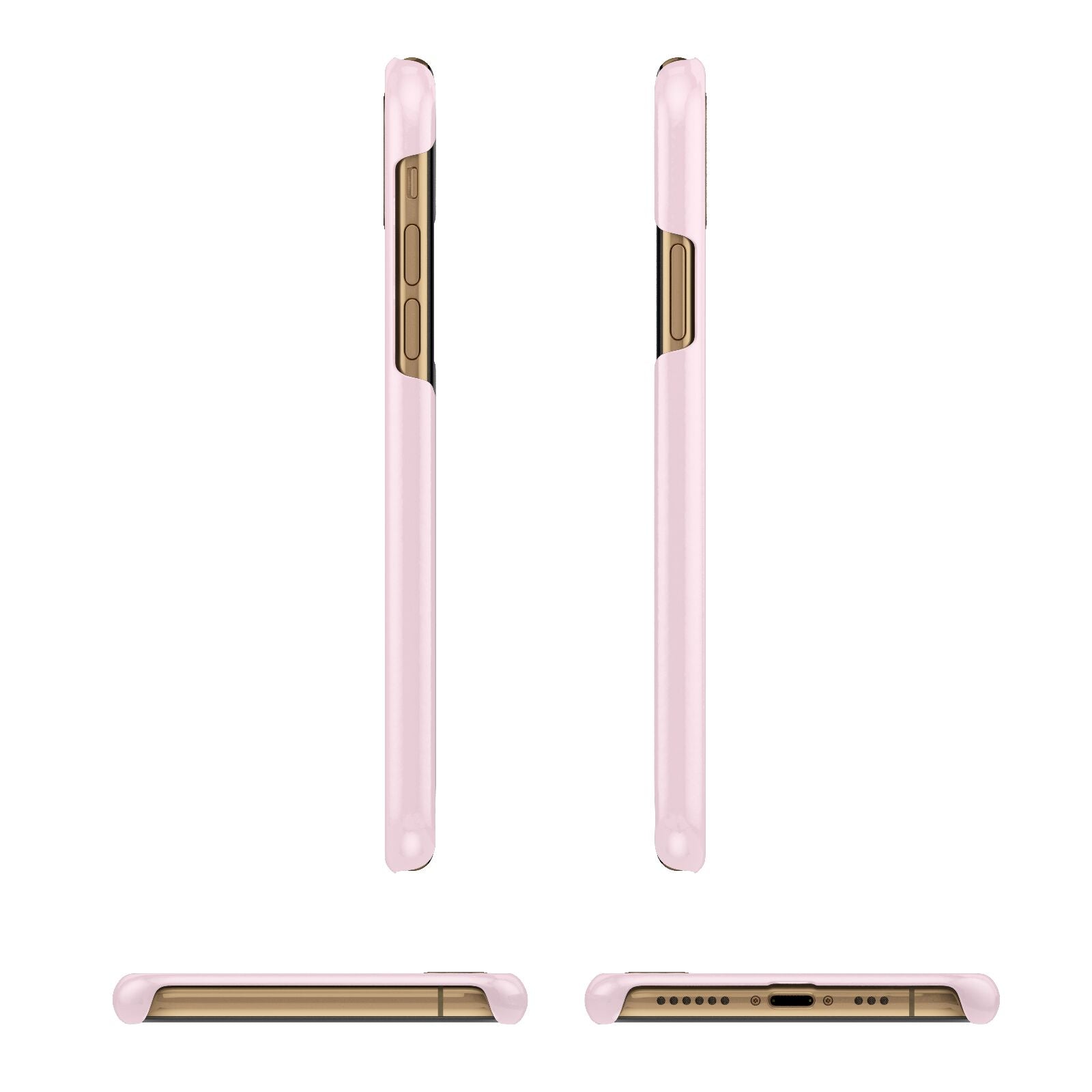 Personalised Pink Black Name Apple iPhone Xs 3D Wrap Snap Case Angled Images