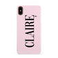 Personalised Pink Black Name Apple iPhone Xs Max 3D Snap Case