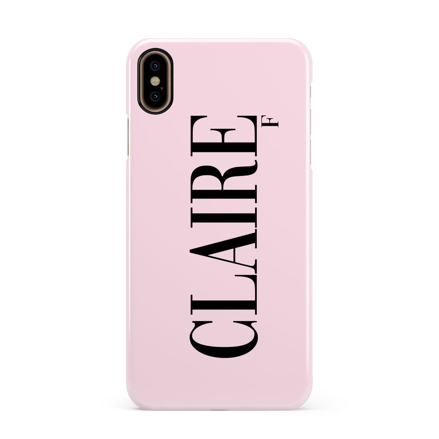 Personalised Pink Black Name Apple iPhone Xs Max 3D Snap Case