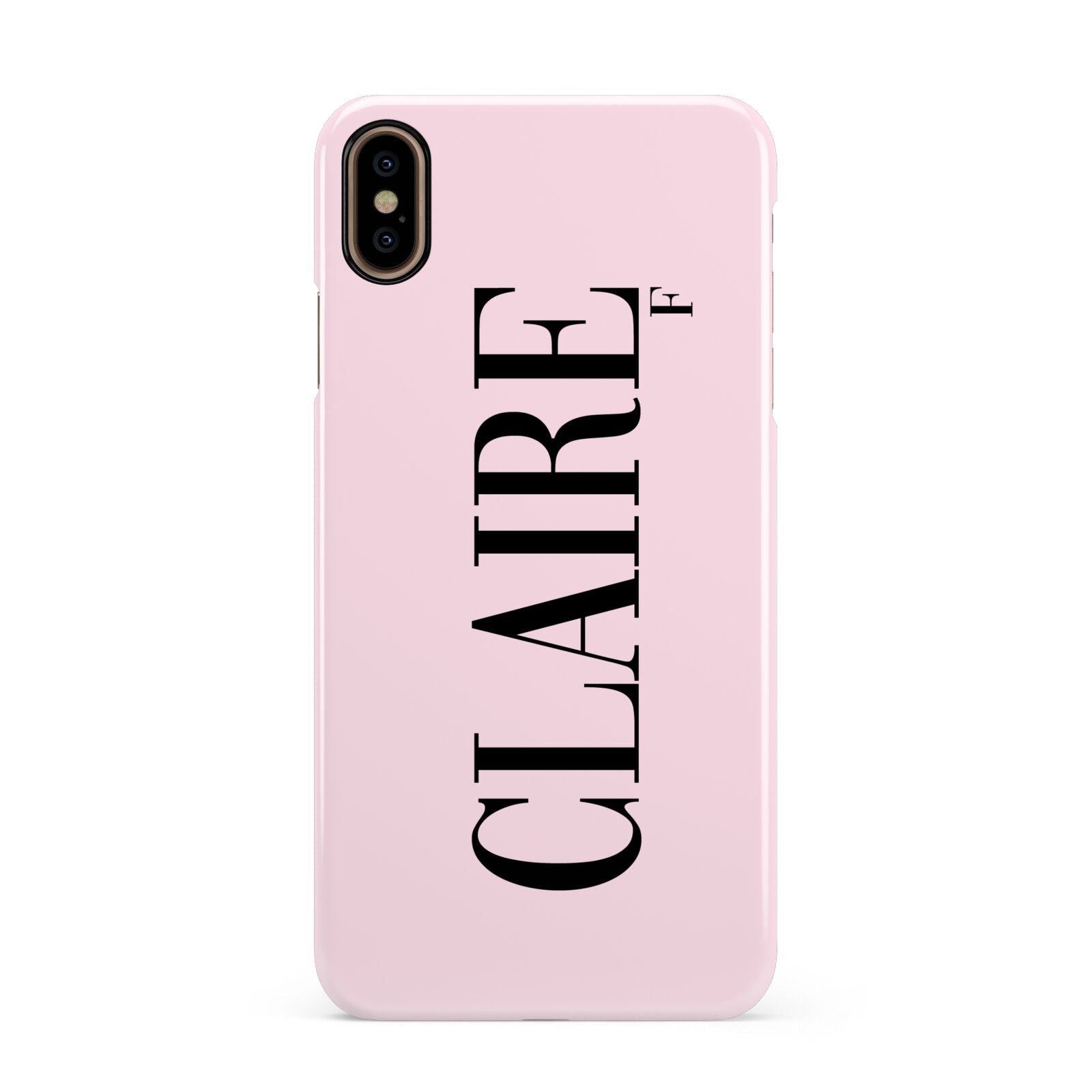 Personalised Pink Black Name Apple iPhone Xs Max 3D Snap Case