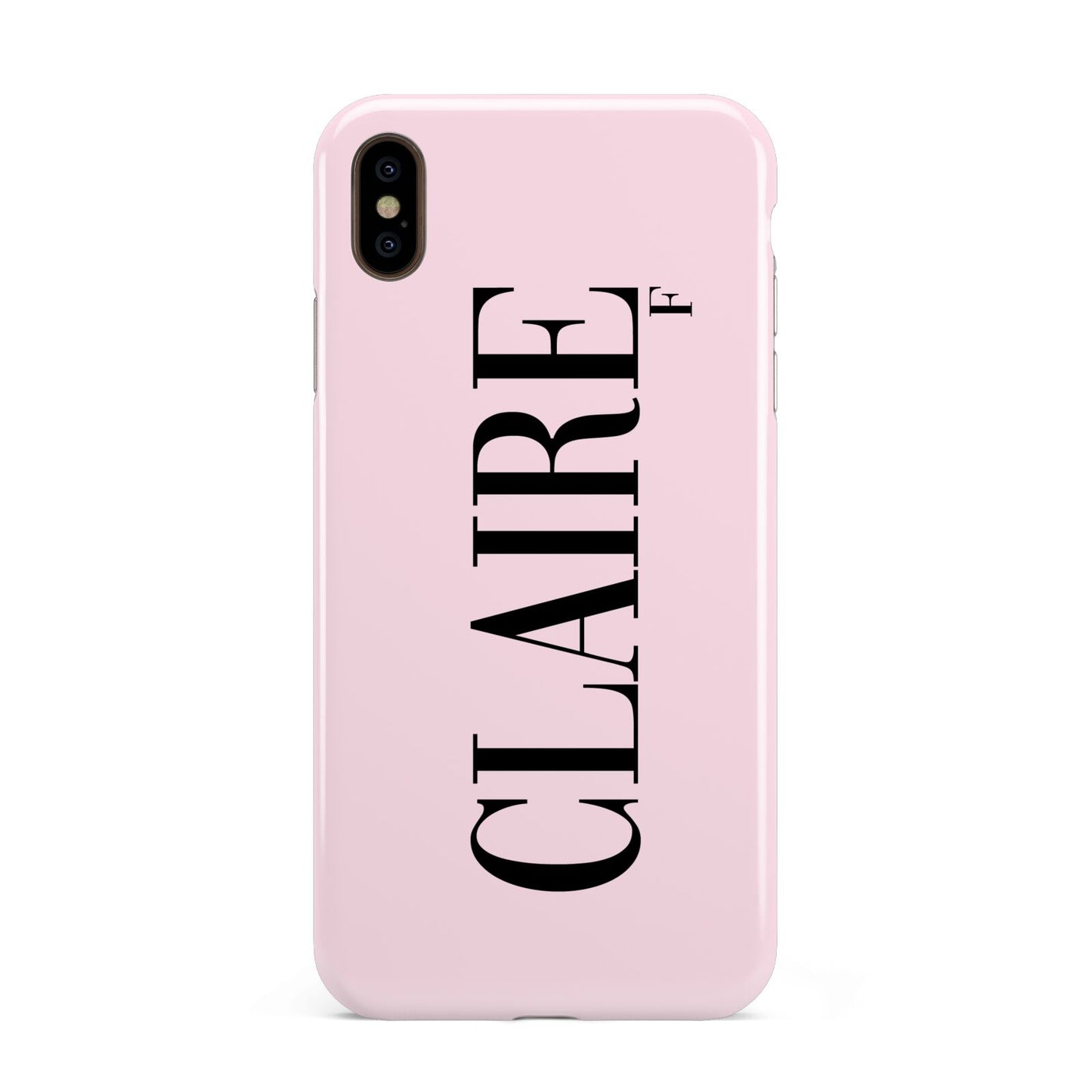 Personalised Pink Black Name Apple iPhone Xs Max 3D Tough Case