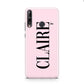 Personalised Pink Black Name Huawei P40 Lite E Phone Case