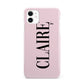 Personalised Pink Black Name iPhone 11 3D Snap Case
