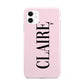 Personalised Pink Black Name iPhone 11 3D Tough Case