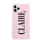 Personalised Pink Black Name iPhone 11 Pro 3D Snap Case