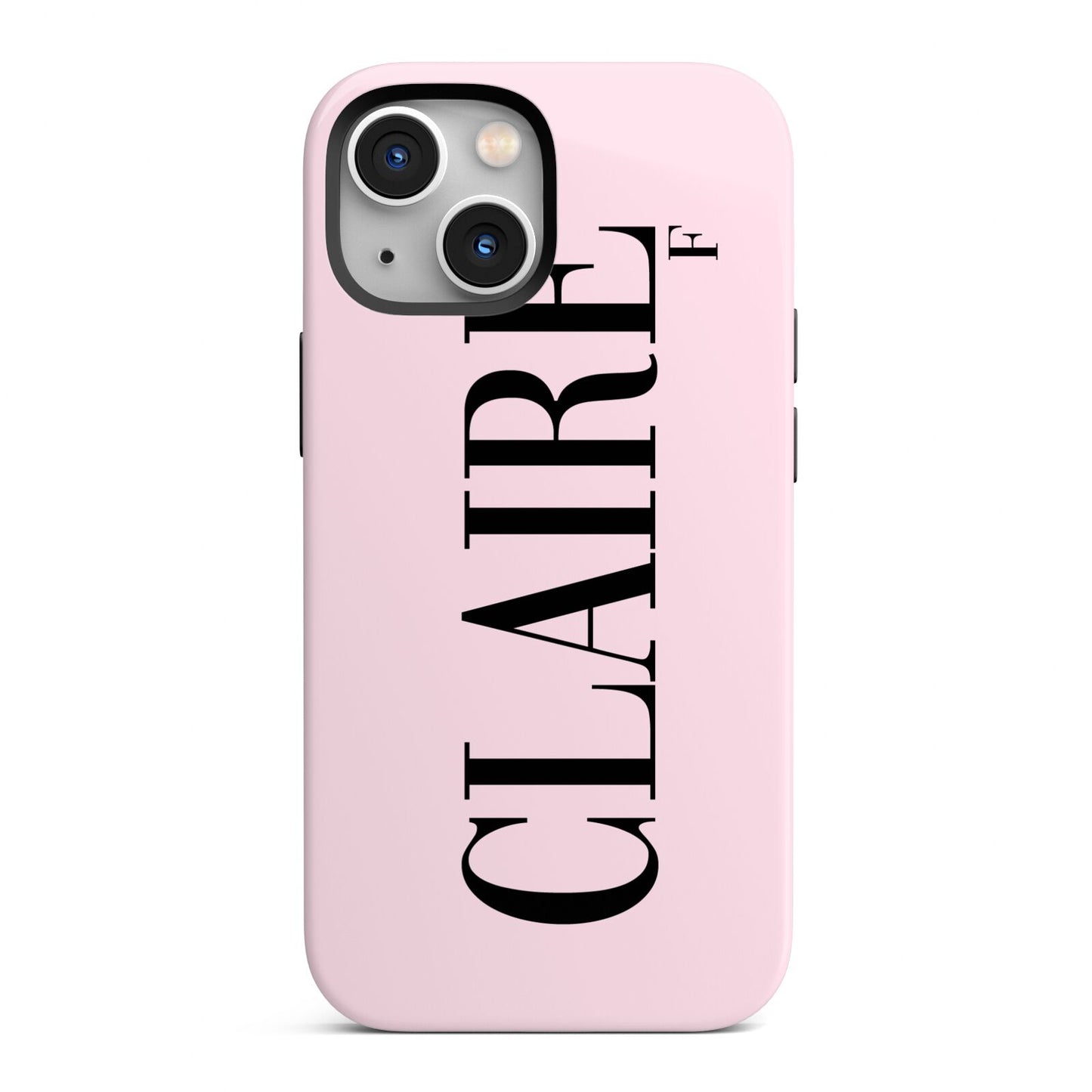 Personalised Pink Black Name iPhone 13 Mini Full Wrap 3D Tough Case