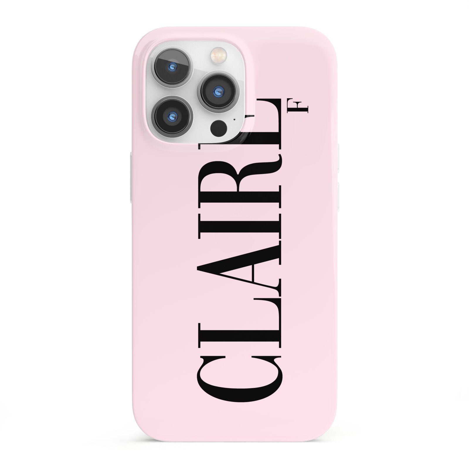 Personalised Pink Black Name iPhone 13 Pro Full Wrap 3D Snap Case
