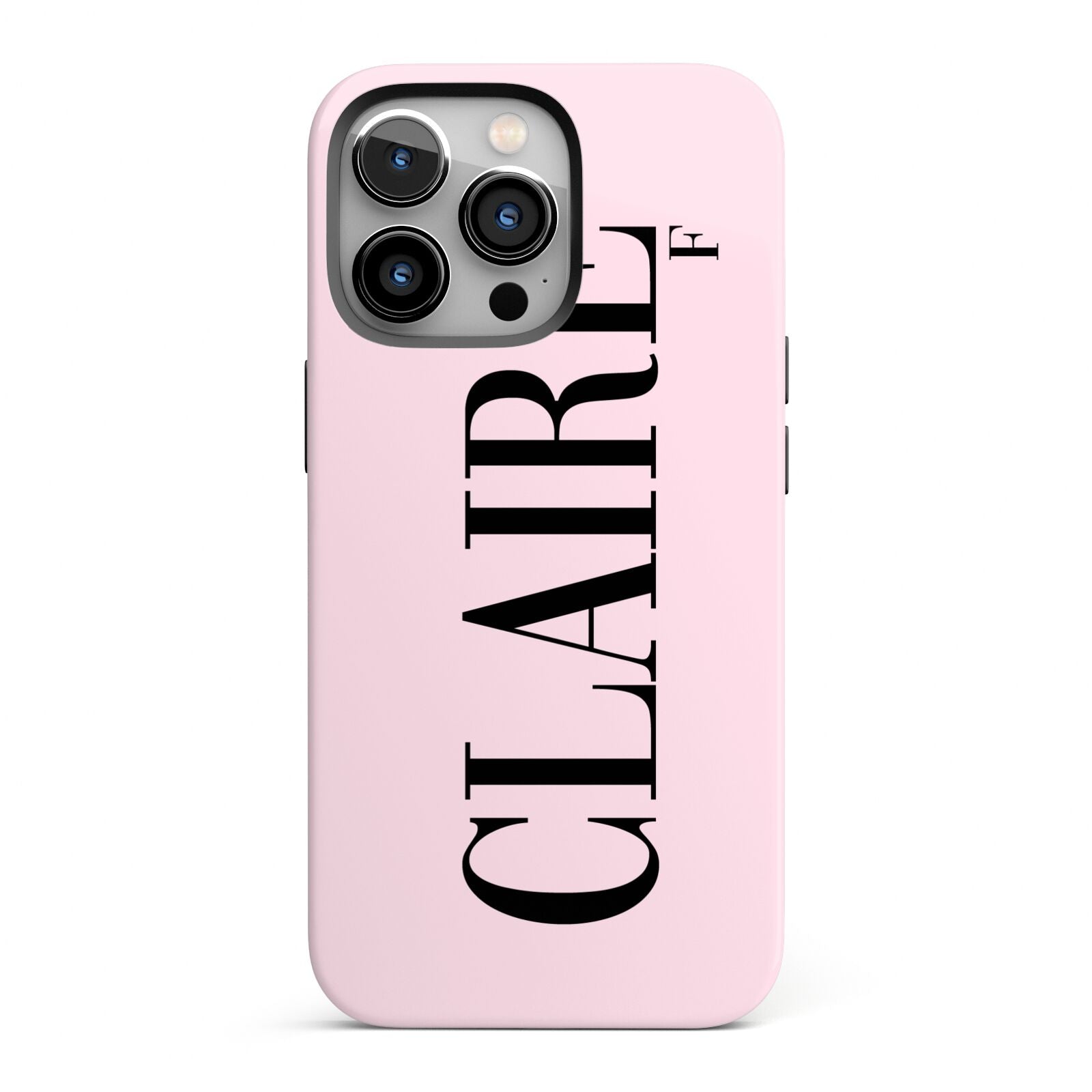 Personalised Pink Black Name iPhone 13 Pro Full Wrap 3D Tough Case