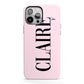 Personalised Pink Black Name iPhone 13 Pro Max Full Wrap 3D Tough Case
