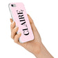 Personalised Pink Black Name iPhone 7 Bumper Case on Silver iPhone Alternative Image