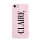 Personalised Pink Black Name iPhone 8 3D Tough Case on Gold Phone