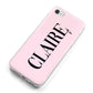 Personalised Pink Black Name iPhone 8 Bumper Case on Silver iPhone Alternative Image