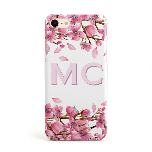 Personalised Pink Blossom Floral Apple iPhone Case