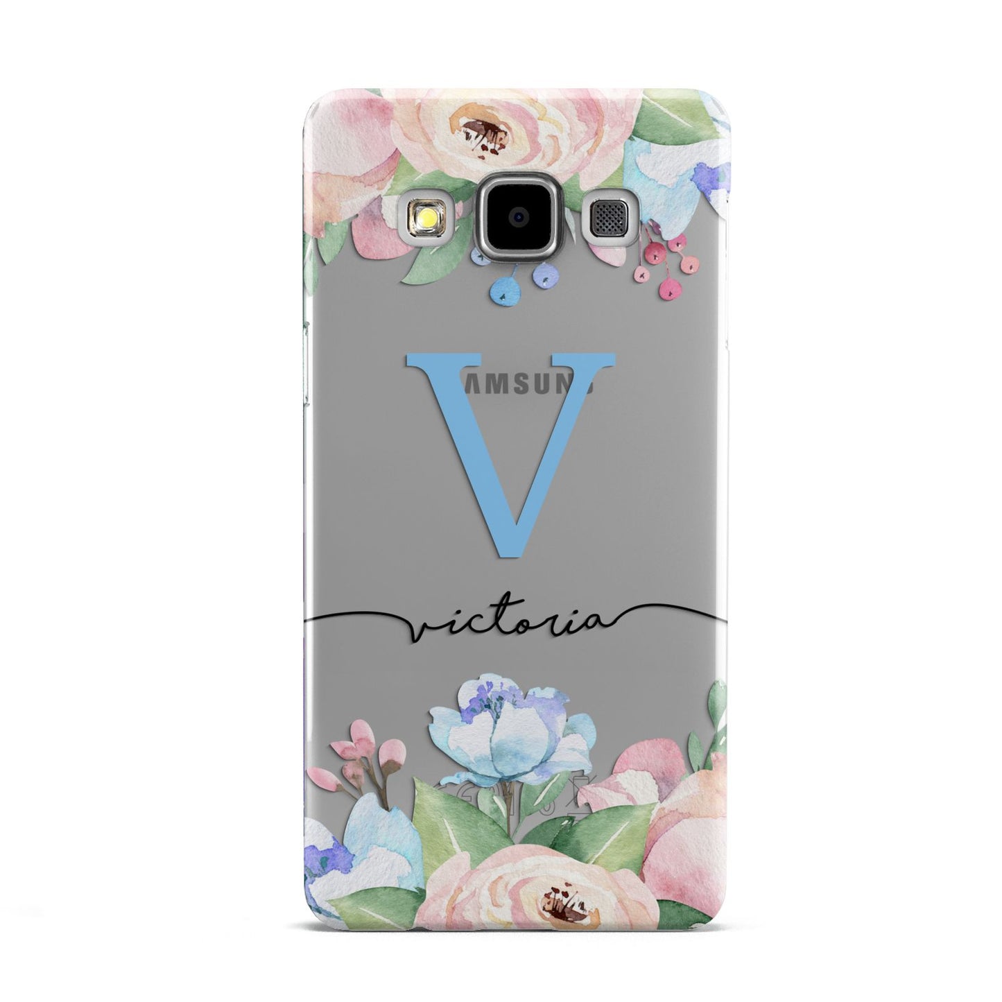 Personalised Pink Blue Flowers Samsung Galaxy A5 Case