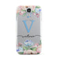Personalised Pink Blue Flowers Samsung Galaxy S4 Case