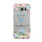Personalised Pink Blue Flowers Samsung Galaxy S6 Case