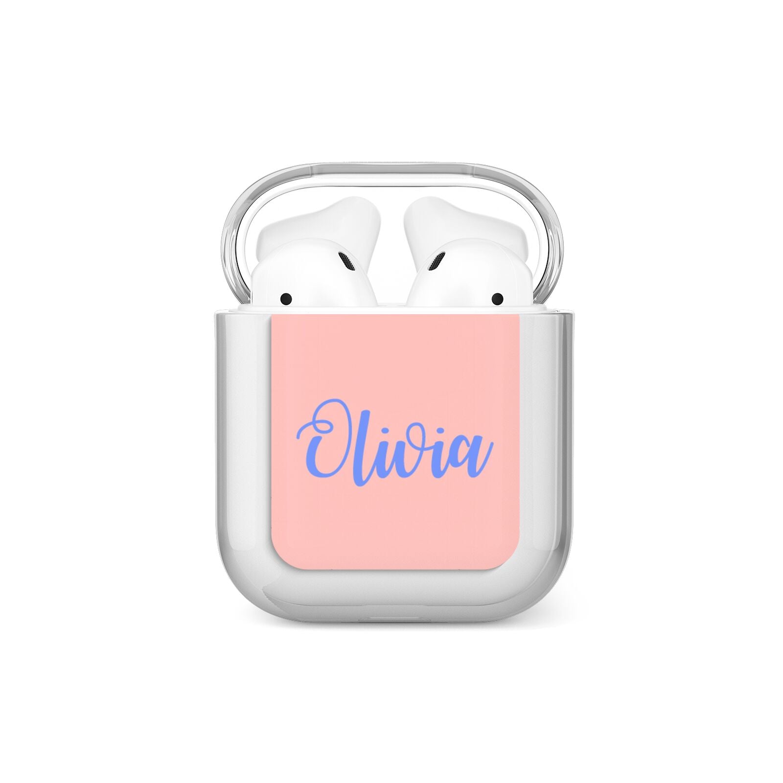 Personalised Pink Blue Name AirPods Case