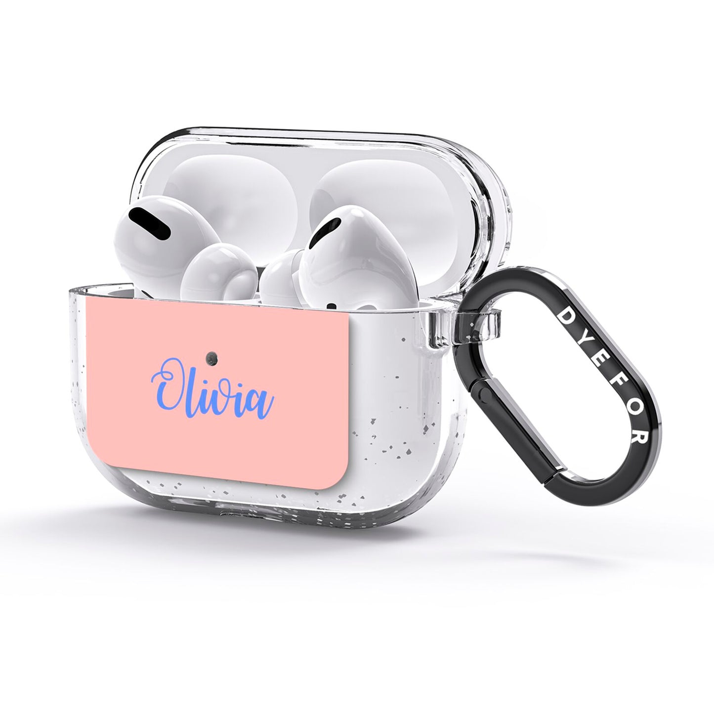 Personalised Pink Blue Name AirPods Glitter Case 3rd Gen Side Image