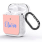 Personalised Pink Blue Name AirPods Glitter Case Side Image