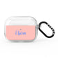 Personalised Pink Blue Name AirPods Pro Clear Case