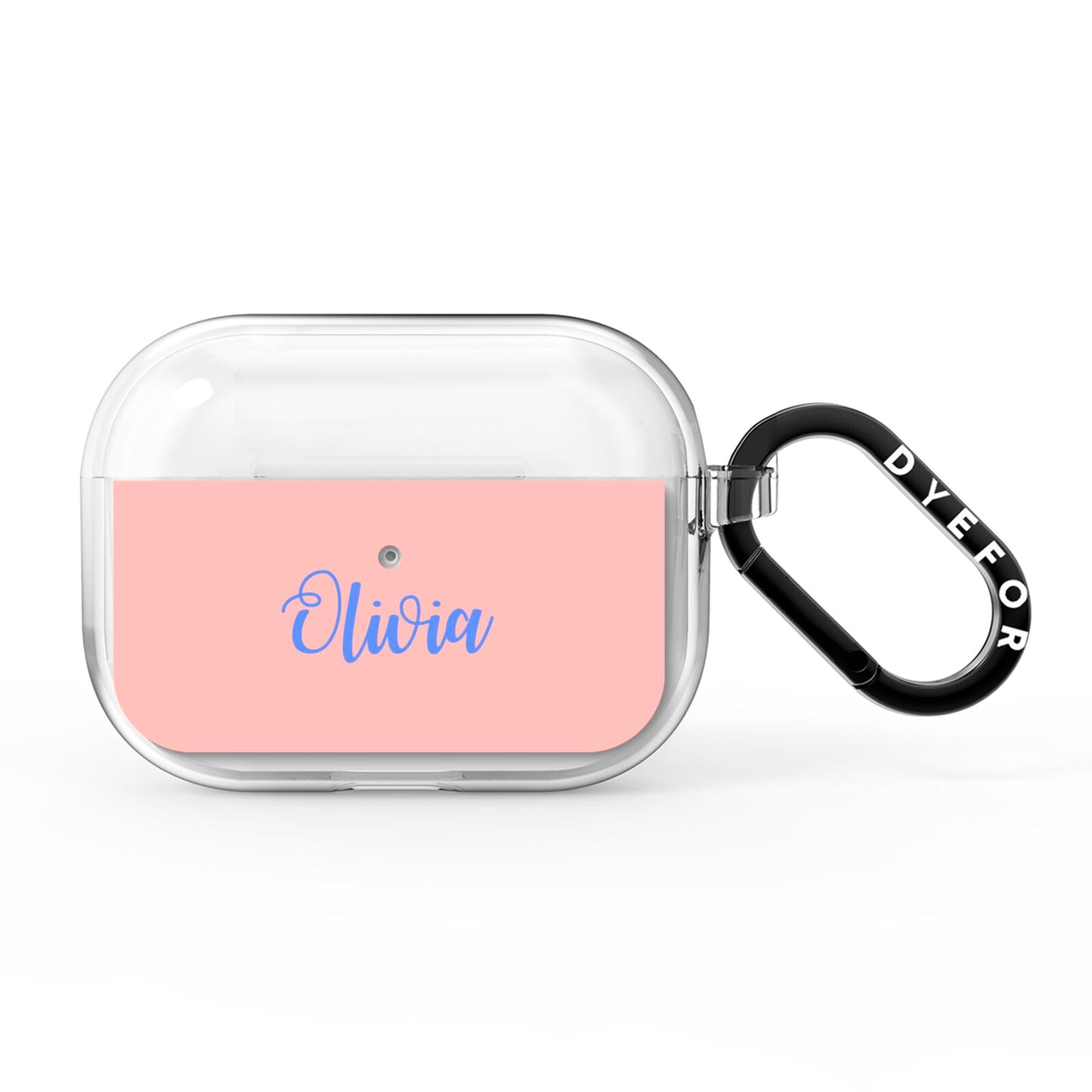 Personalised Pink Blue Name AirPods Pro Clear Case