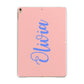 Personalised Pink Blue Name Apple iPad Gold Case