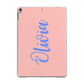 Personalised Pink Blue Name Apple iPad Grey Case