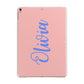 Personalised Pink Blue Name Apple iPad Rose Gold Case