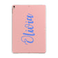 Personalised Pink Blue Name Apple iPad Rose Gold Case